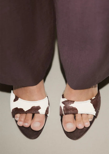 Faux Fur Slippers for Women Animal Printed