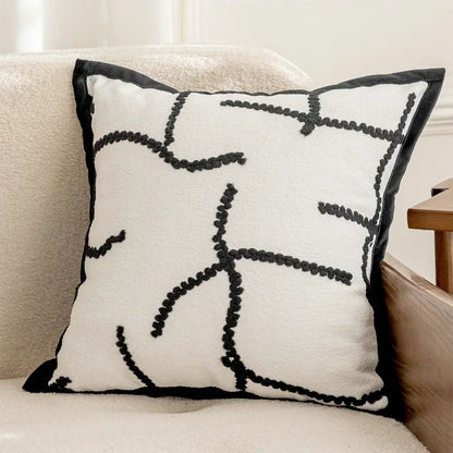 Modern Black and White Cushion Cover Light Luxury