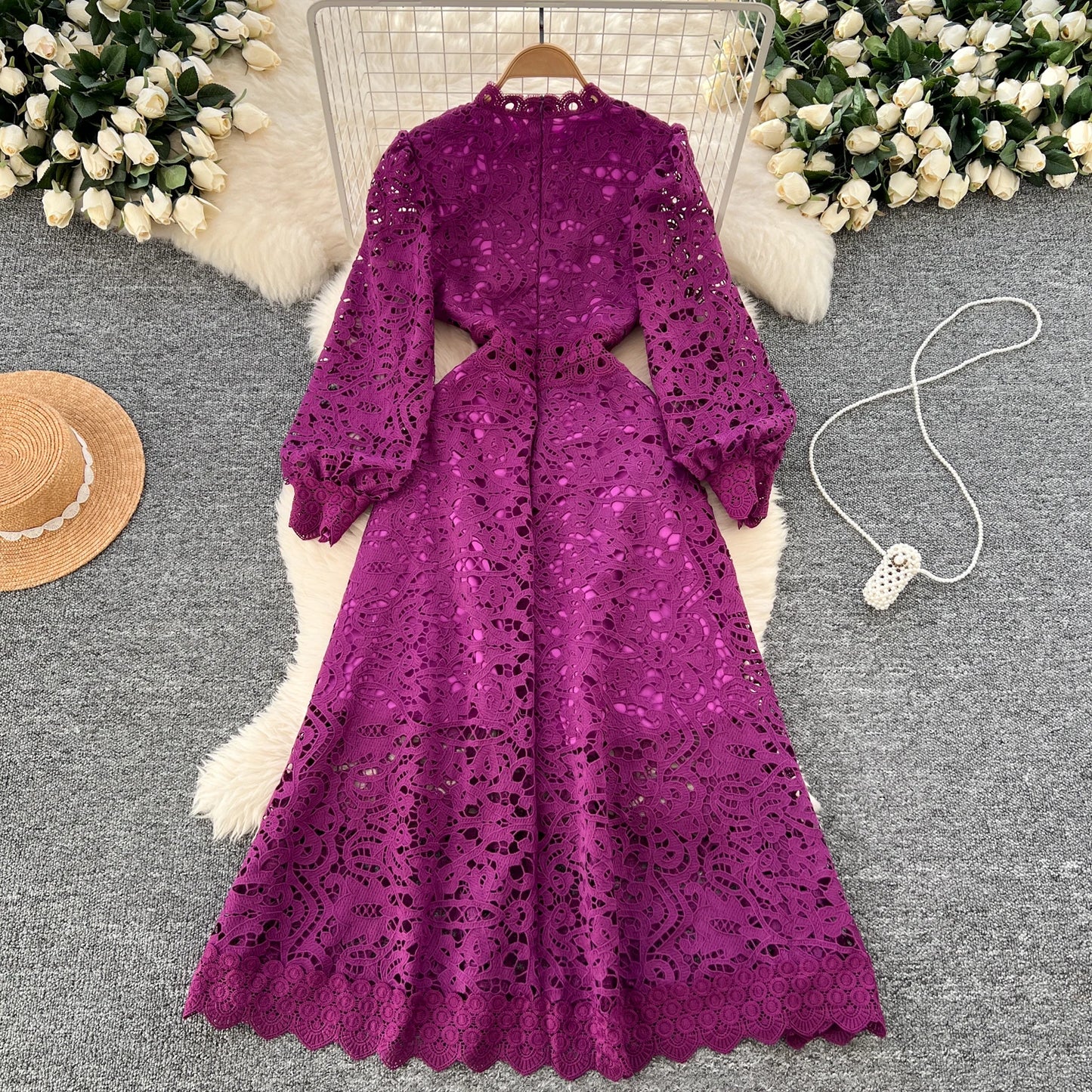 Elegant Long Lantern Sleeves Chic Dresses Fashion