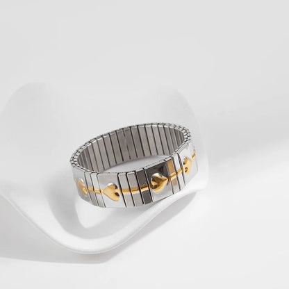 New Gold Plated Stainless Elastic Bracelet For Women