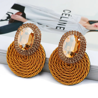 Fashion Style Colorful Crystal Earrings For Women Luxury Design Jewelry