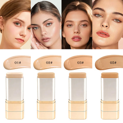 Light and Comfortable Concealer Foundation Cream,Long-lasting and Brightening Moisturizing Double-ended Foundation Cream