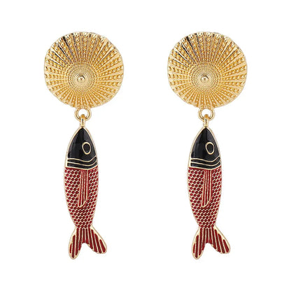 Fish Pendant Earrings  Luxury Style