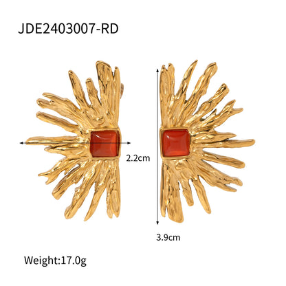 Geometric Waterproof Gold Plated Stainless Earrings