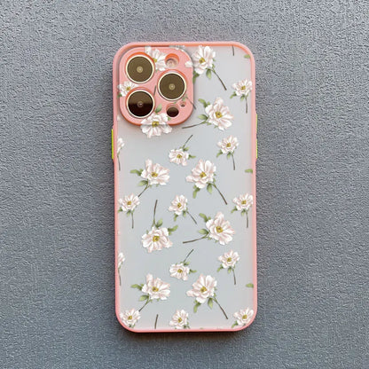 Small White Flowers Phone Case For iPhone 17 16 Pro Max 15 14 Pro Max Plus 13 12 11 Mini Pro Max Shockproof Back Cover