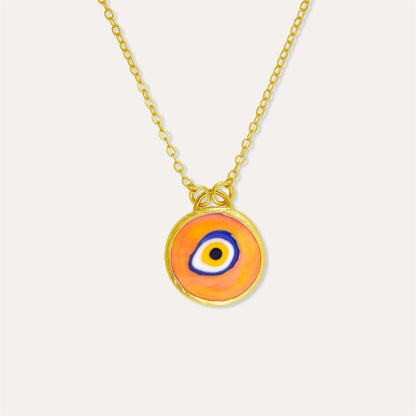 Stainless steel eyeball pendant necklace colorful, sweet,gold-plated