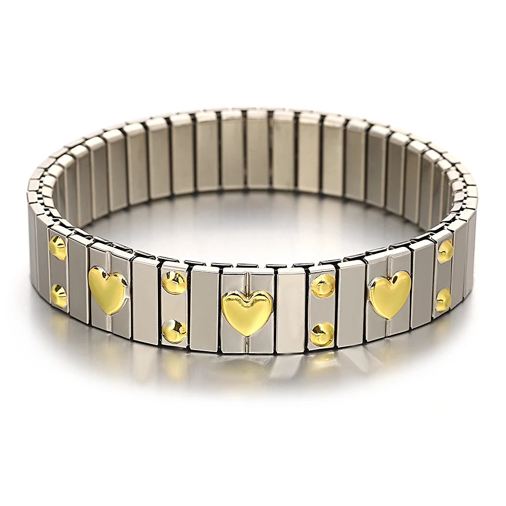 Gold palted Stainless Elastic Bracelet
