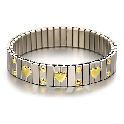 Gold palted Stainless Elastic Bracelet
