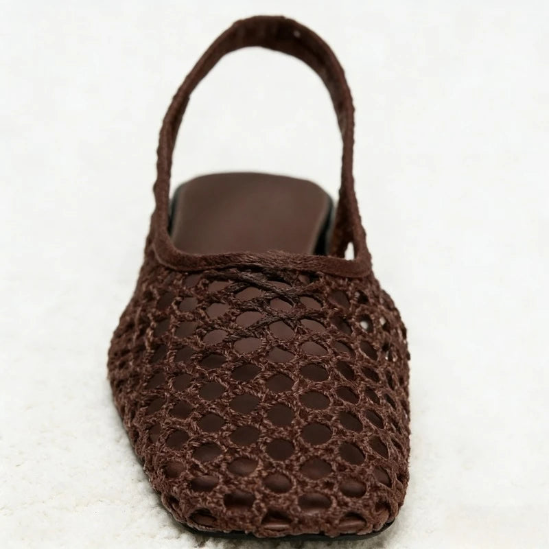 Elegant Flat Women Sandals Summer Square Toe