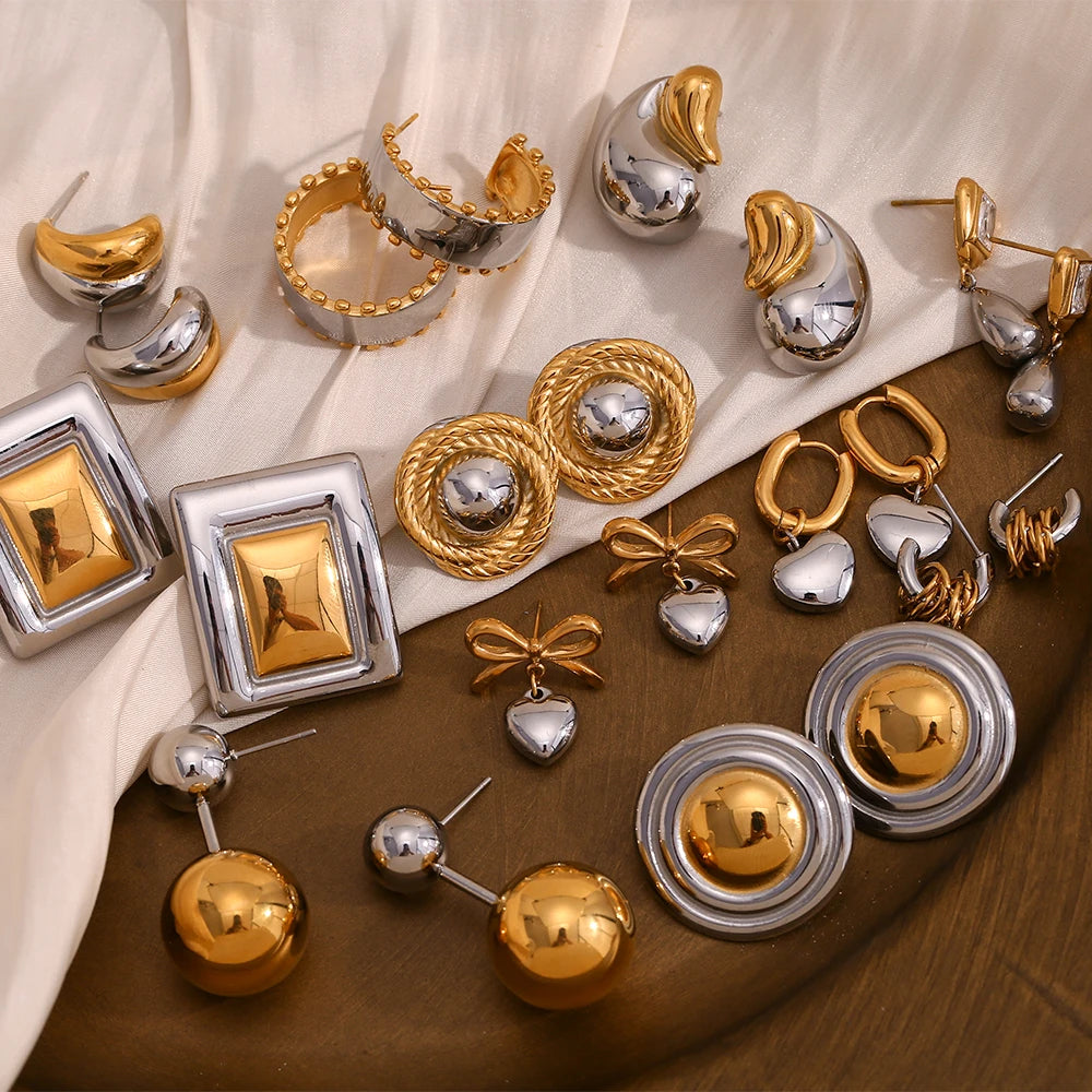 Waterproof Elegant Stainless Earring Steel Plated