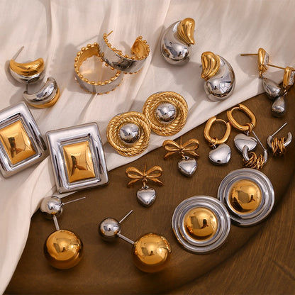 Waterproof Elegant Stainless Earring Steel Plated