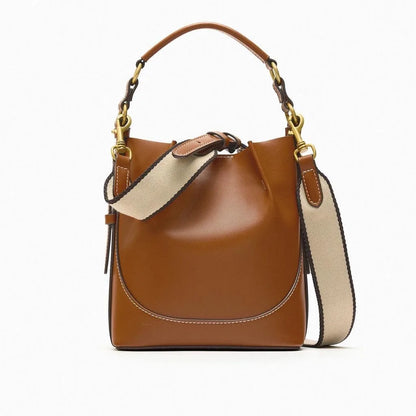 Fashion Wide Strap Bucket Bag High Quality Shoulder Bag for Women