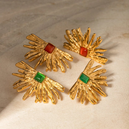 Geometric Waterproof Gold Plated Stainless Earrings
