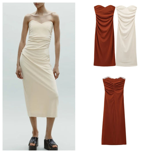 Top Pleated Slim Dress