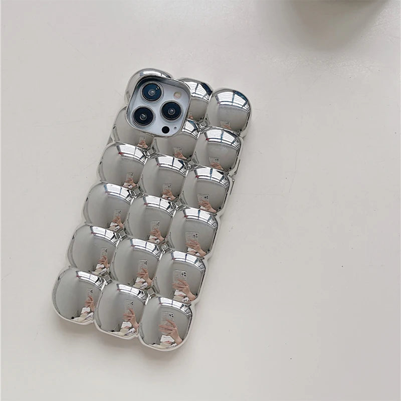 Cute Stylish Bread Chocolate Block 3D Phone Case For iPhone 14 13 12 15 16 Pro Max 11 Glossy Protective Cover