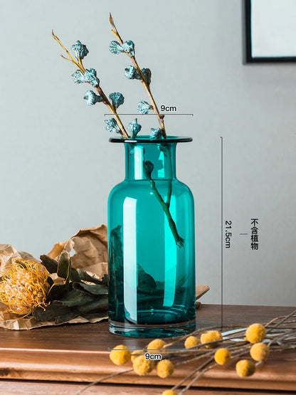 Elegant Blue Vase for Home Transparent