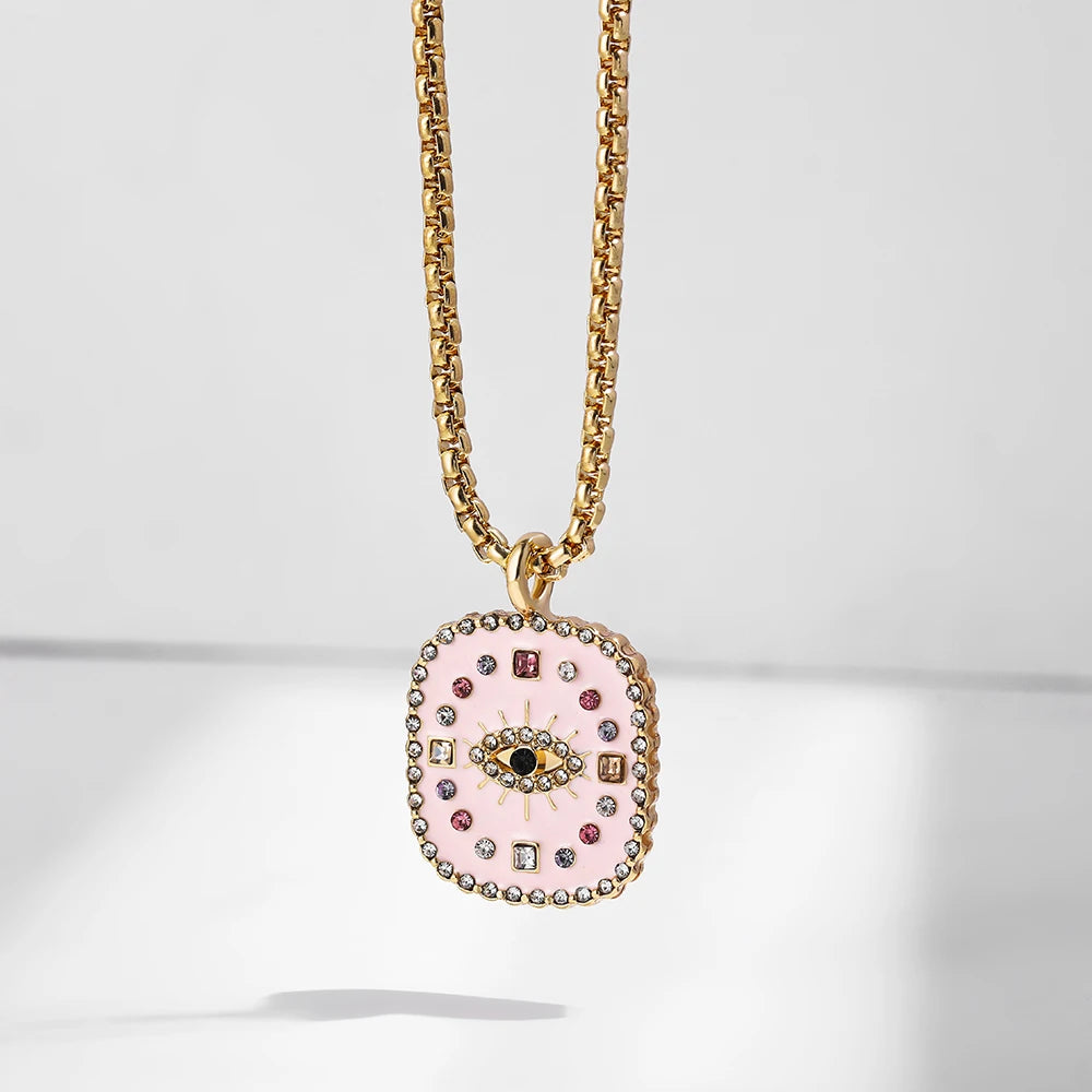 Zodiac Signs Necklace for Women Double Sided Pendant Collar Gold Color Stainless