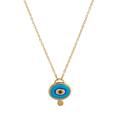 Stainless steel eyeball pendant necklace colorful, sweet,gold-plated