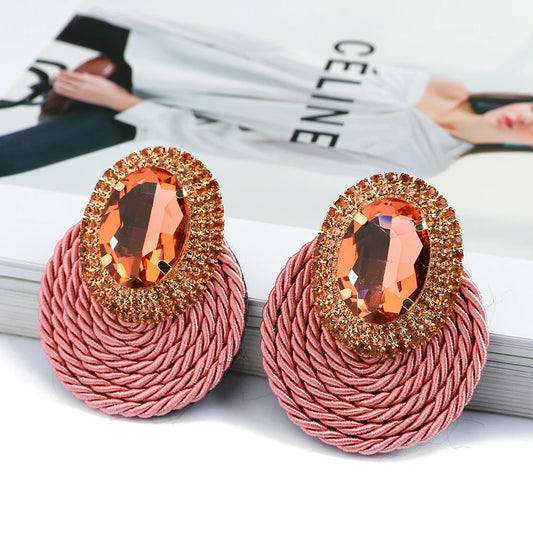 Fashion Style Colorful Crystal Earrings For Women Luxury Design Jewelry