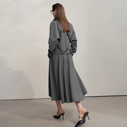 Women's Skirt New Minimalist Solid Color Elegance A-Line Midi Skirt Loose Versatile