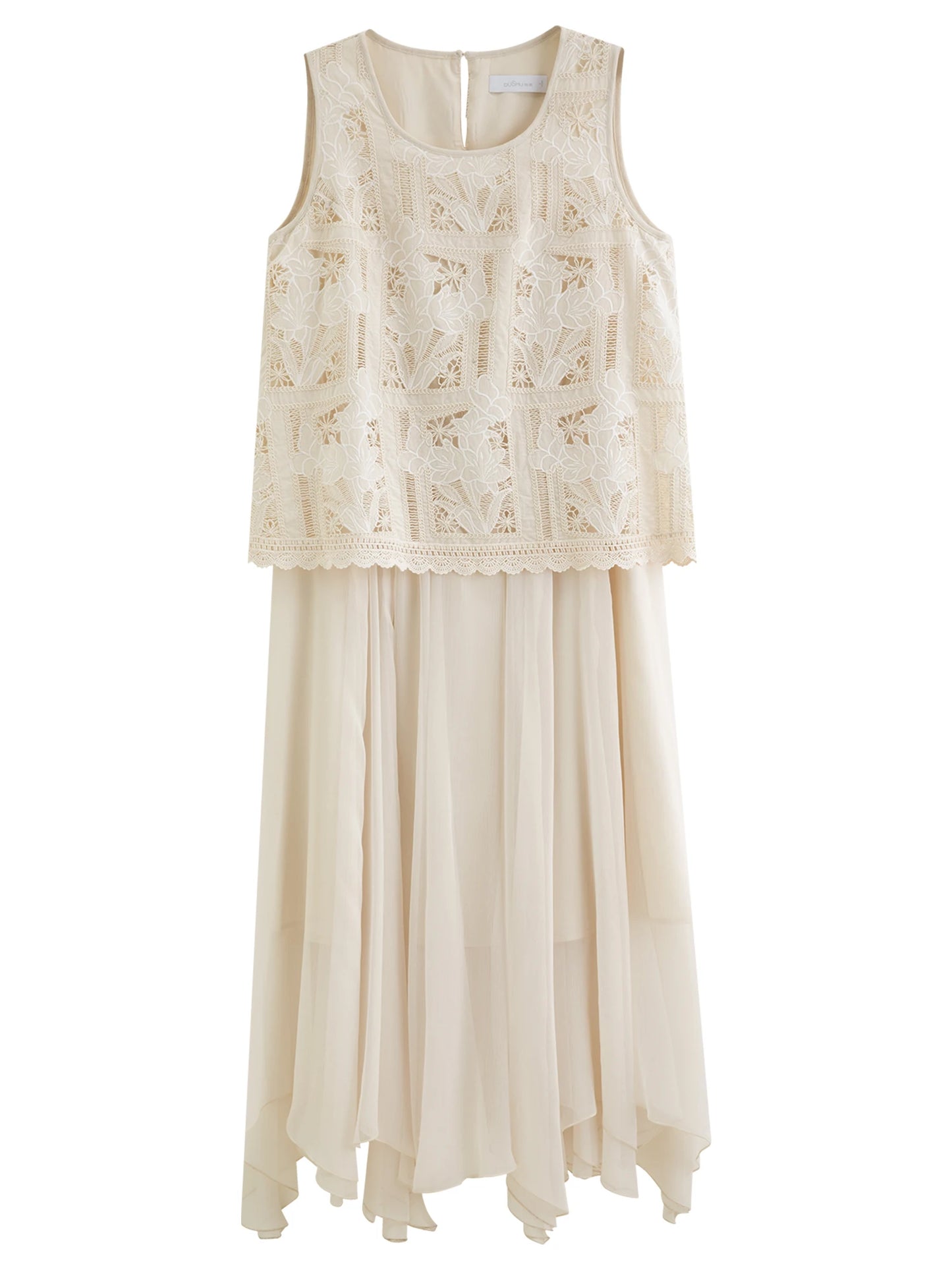 Summer Women's Heavy Embroidered Lace Vacation Dress