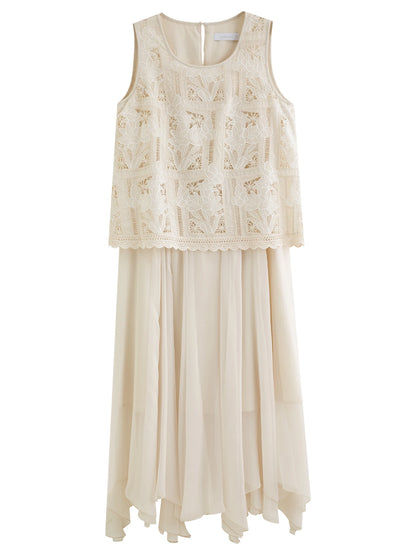 Summer Women's Heavy Embroidered Lace Vacation Dress