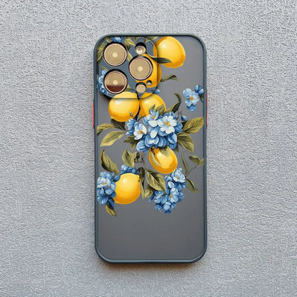 Retro Fruit Lemon Phone Case For iPhone 16 15 14 Pro Max Plus 13 12 11 Pro Max Mini X XS XR 7 8 Plus SE2