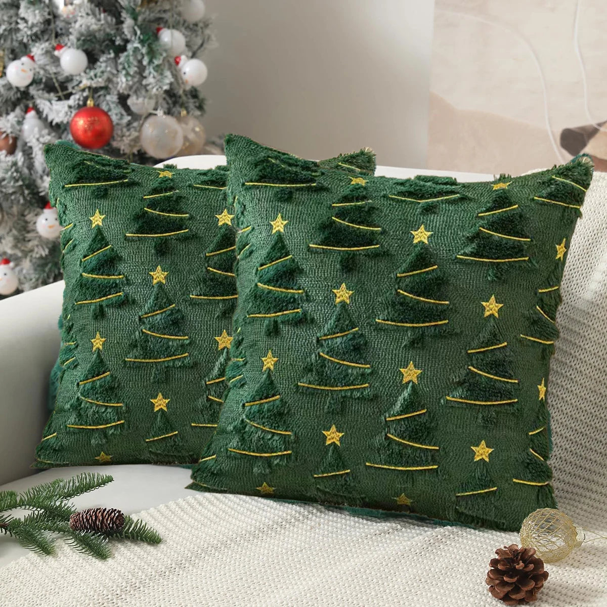 1pc plush Christmas tree Pillow Covers