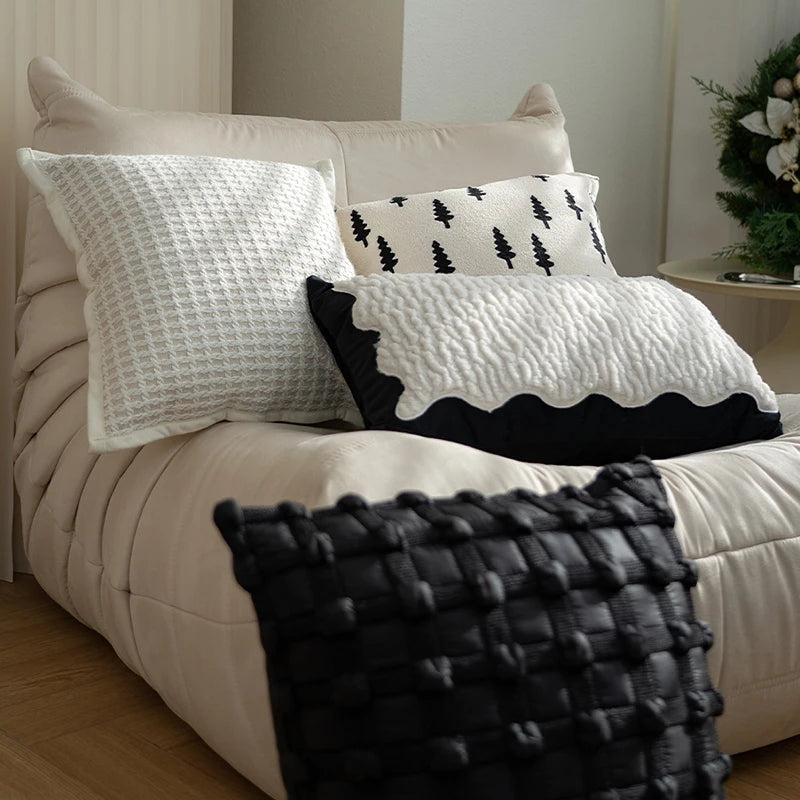 Modern Black and White Cushion Cover Light Luxury