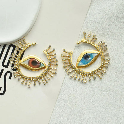Baroque Style Vintage Resin Big Eyes Dangle Earrings For Women