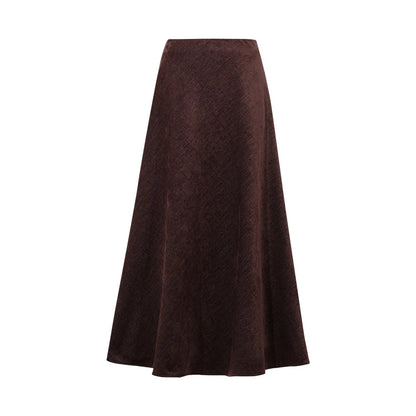 Women's A-Line Midi Skirt Cotton Loose Fit Elegant Commuter Slimming Minimalist Skirts