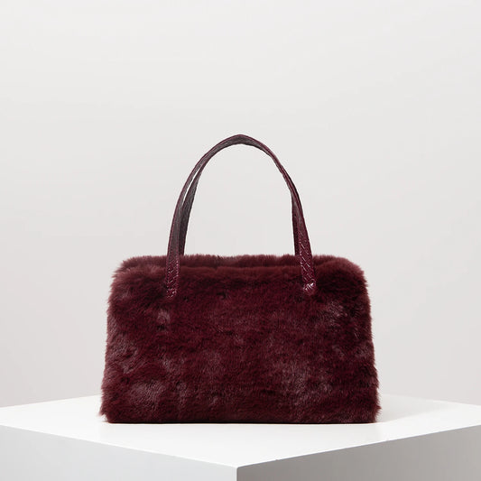 Fur Purse Work Bag Women