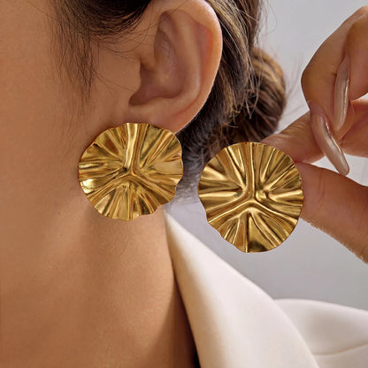 Personalized Lip Design Stainless Steel Earrings for Women Fashion Gold Color Geometric Spiral Lines Earrings Versatile Jewelry