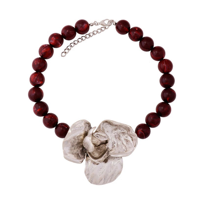 Metal Flower Pendant Necklace for Women