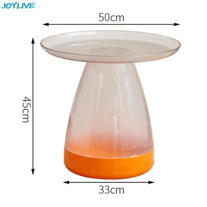 Round Table Plastic Coffee Table Sofa Side Table Simple PET Coffee Table for Home Use Living Room Decoration