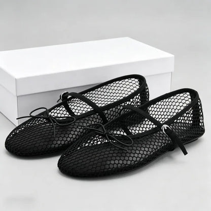 Summer Ballet Flats Women Bow Round Toe Comfortable Casual