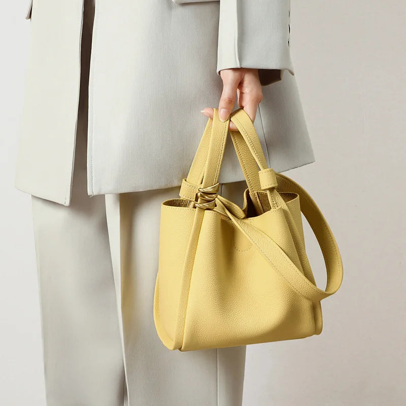 Bucket Bag for Women Small Tote Bag Drawstring Top Handle Handbag