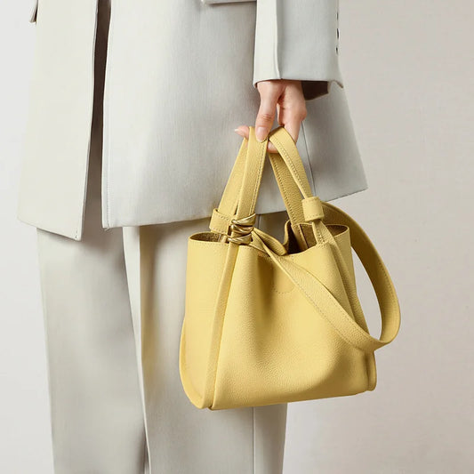 Bucket Bag for Women Small Tote Bag Drawstring Top Handle Handbag
