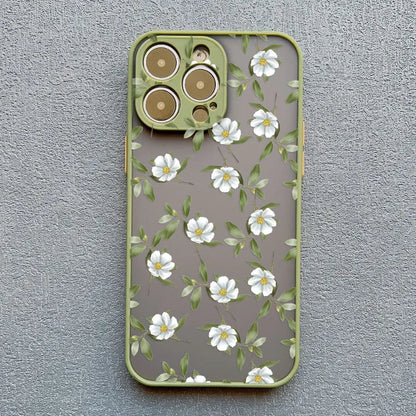 Small White Flowers Phone Case For iPhone 17 16 Pro Max 15 14 Pro Max Plus 13 12 11 Mini Pro Max Shockproof Back Cover