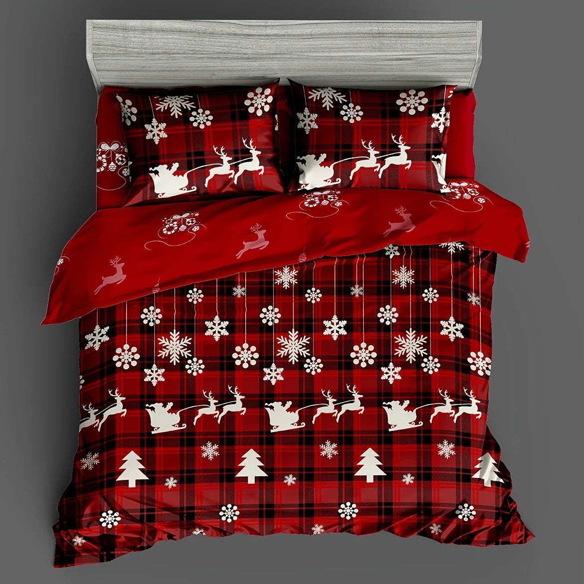 3-Piece Christmas-Themed Duvet Cover Set - Soft,Breathable and Hypoallergenic