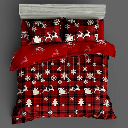 3-Piece Christmas-Themed Duvet Cover Set - Soft,Breathable and Hypoallergenic