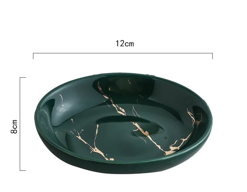 Ceramic Toiletries Bathroom Set Marble Porcelain