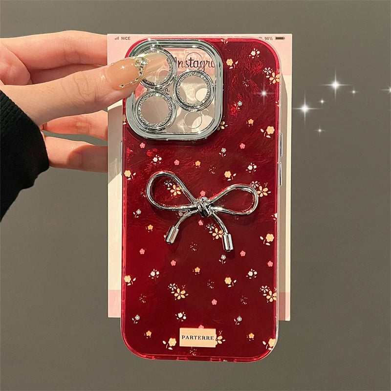 Luxury Floral Phone Case For iphone 16 15 14 13 12 Pro Max