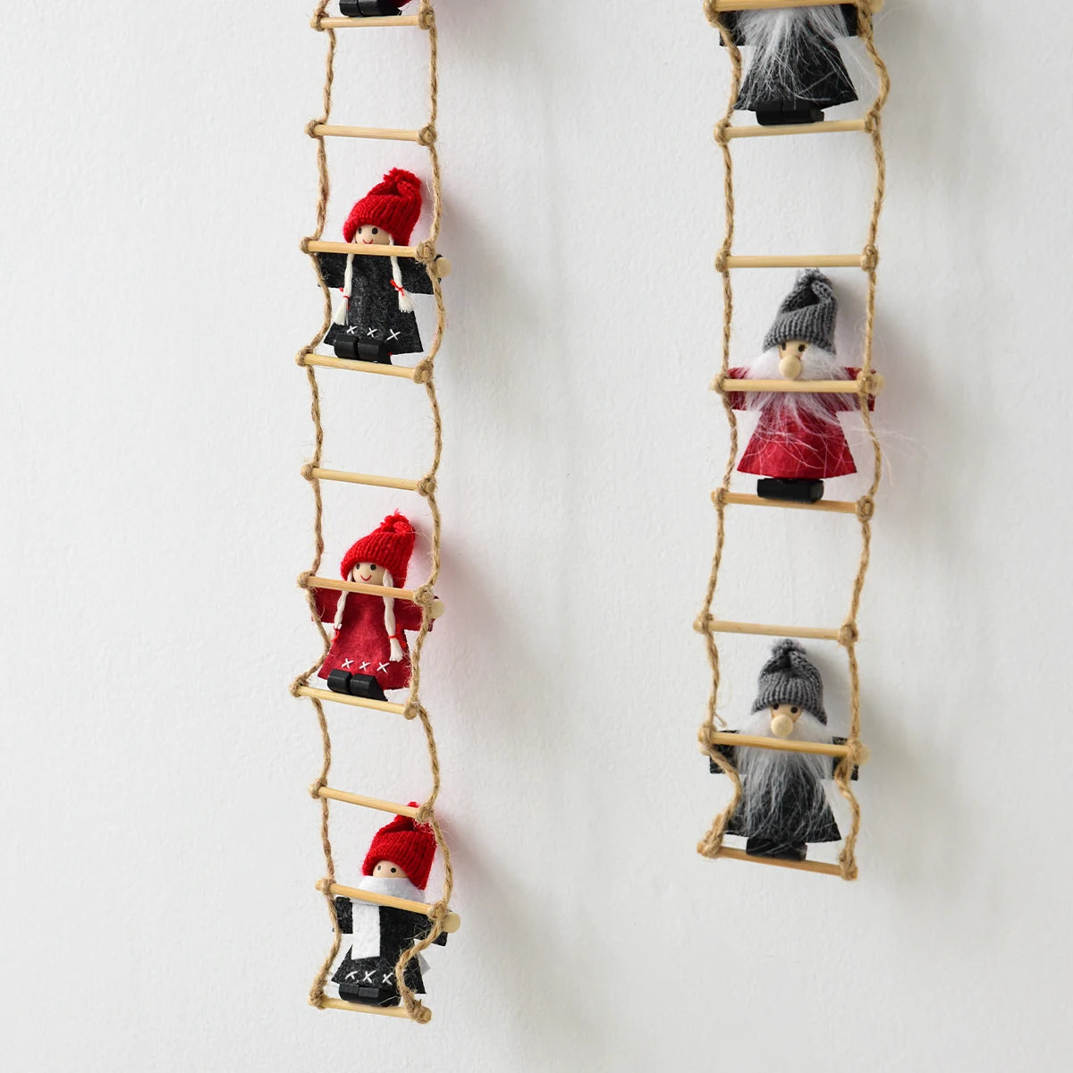 Christmas Wool Felt Figurine Old Man Climbing Ladder Decoration Pendant for Christmas Tree