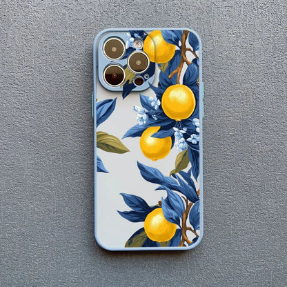 Retro Fruit Lemon Phone Case For iPhone 16 15 14 Pro Max Plus 13 12 11 Pro Max Mini X XS XR 7 8 Plus SE2