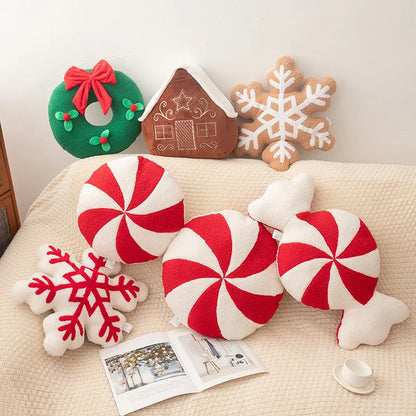 Candy Wreath Snowflake Cushion Plush Pillow