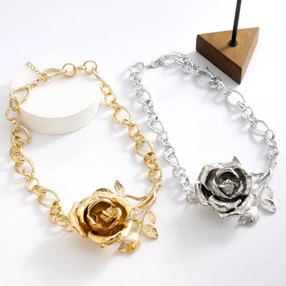 Fashion Jewelry For Women with Rose Pendant Necklace