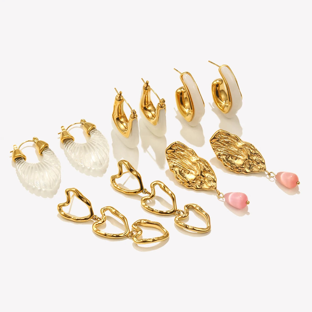 Geometric Square Acrylic Hollow Heart Butterfly Earrings For Women Holiday Statement Earrings