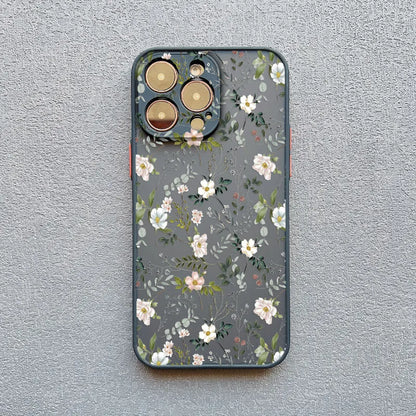 Small White Flowers Phone Case For iPhone 17 16 Pro Max 15 14 Pro Max Plus 13 12 11 Mini Pro Max Shockproof Back Cover