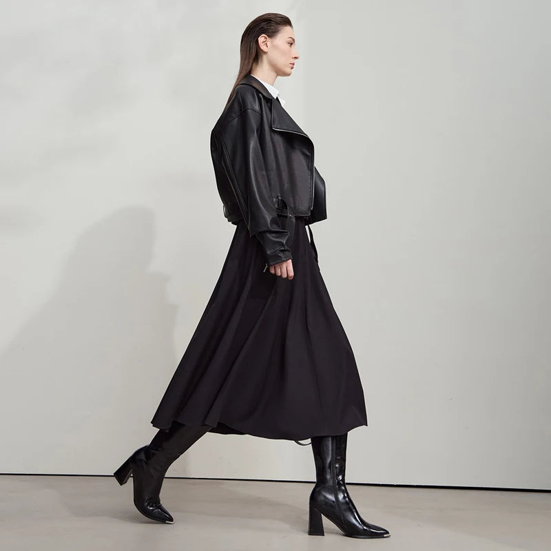 Women's Skirt New Minimalist Solid Color Elegance A-Line Midi Skirt Loose Versatile